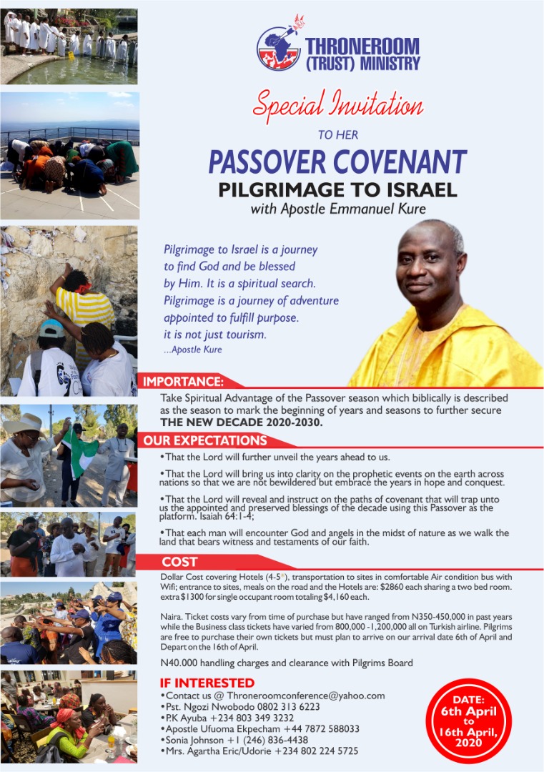 PASSOVER COVENANT (Pilgrimage to Israel)